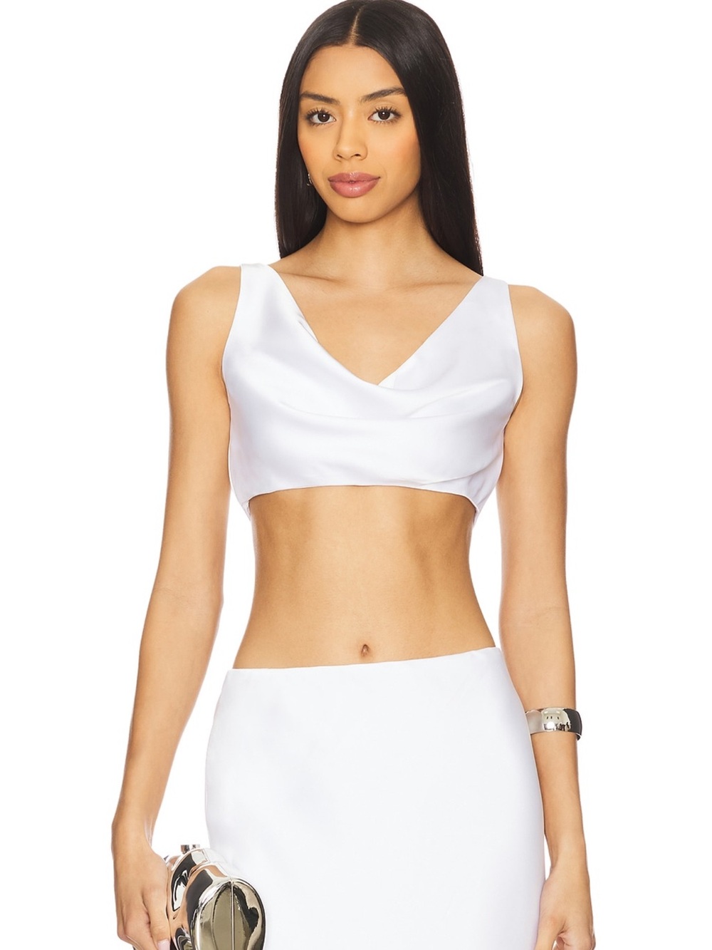 Norma kamali Maria top white silk